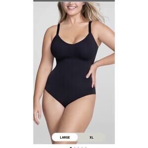 Honeylove Liftwear Cami Bodysuit Vamp Black Size L Shapewear NEW $99